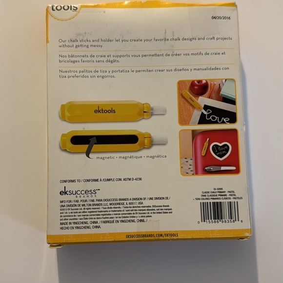 🆕 EK TOOLS - Chalk Sticks & Magnetic Holder - School Teacher Crafts EKTools - Picture 5 of 7